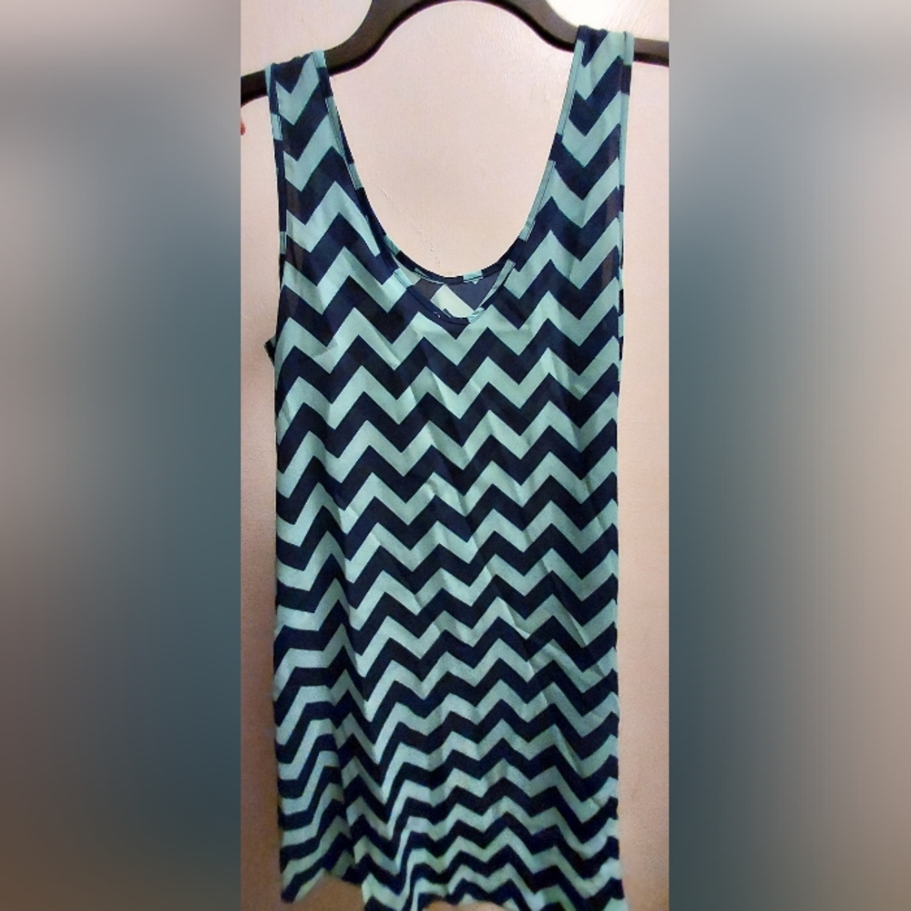 COPY - Pink Republic Women's Long Flow Tank Top Size Small Navy/Teal New w Tags!